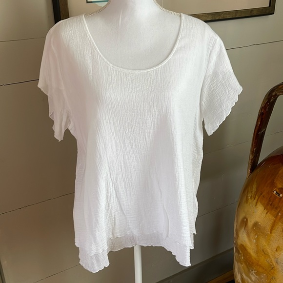 Soft Surroundings Tops - Soft Surroundings 100% Cotton, Gauze Top, Never Worn, White, Petite Extra Large
